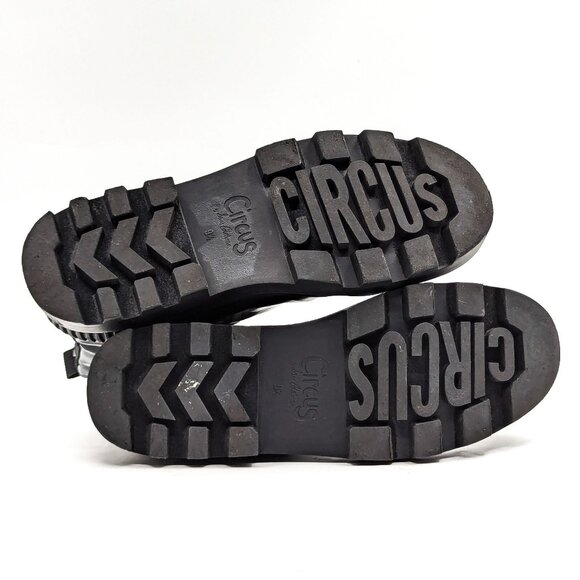 Circus Women Black Vegan Leather Slip-on Platform Festival Chelsea sz 9.5 - Picture 7 of 10